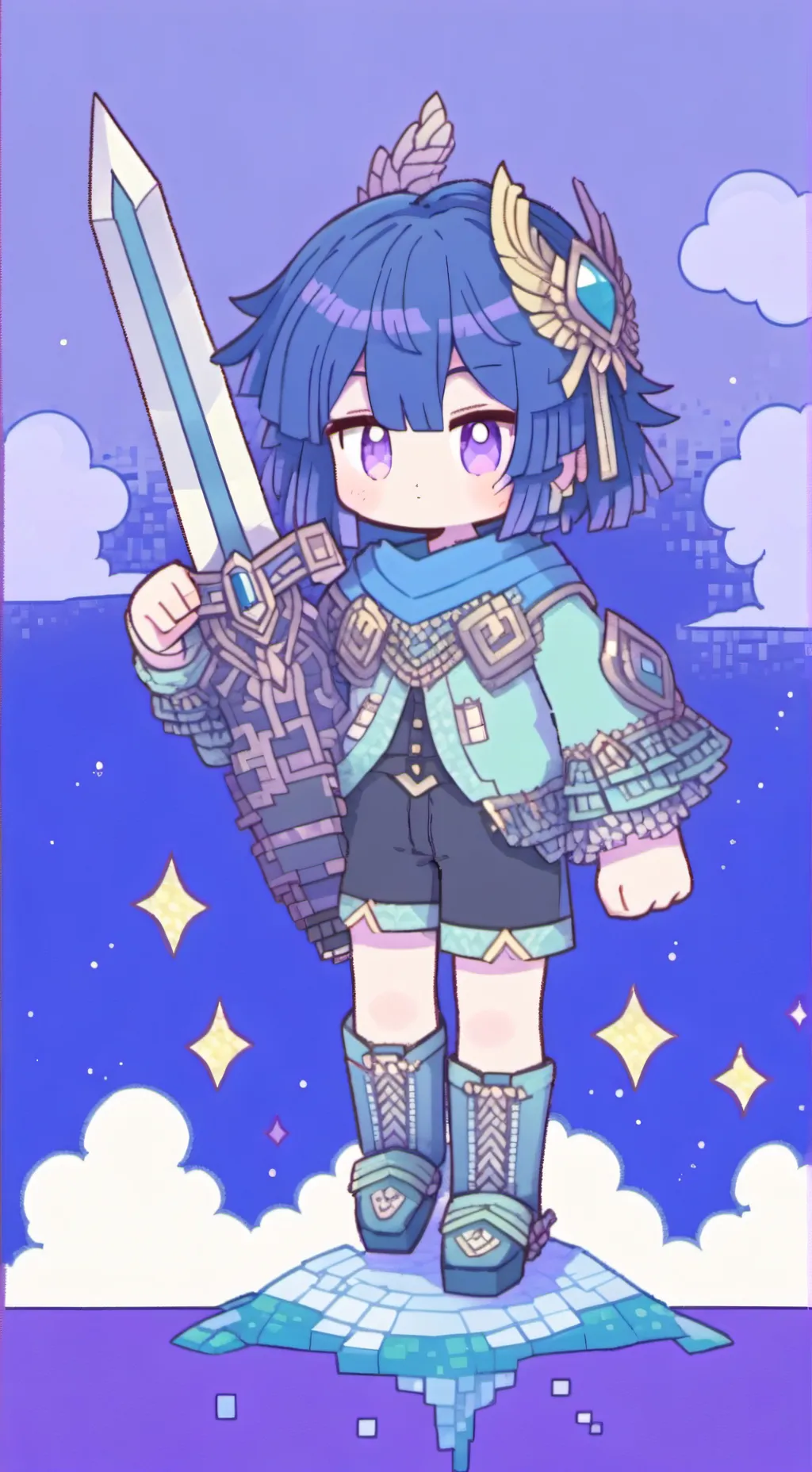 ai character: Minecraft Titans background