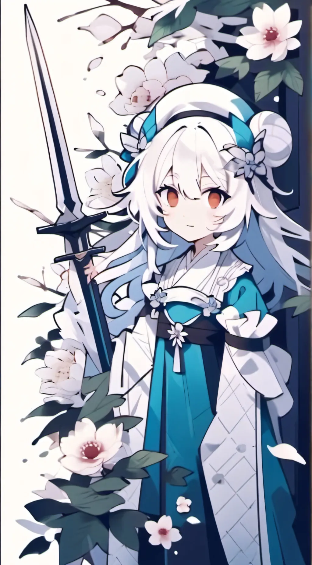 ai character: A mysterious girl background