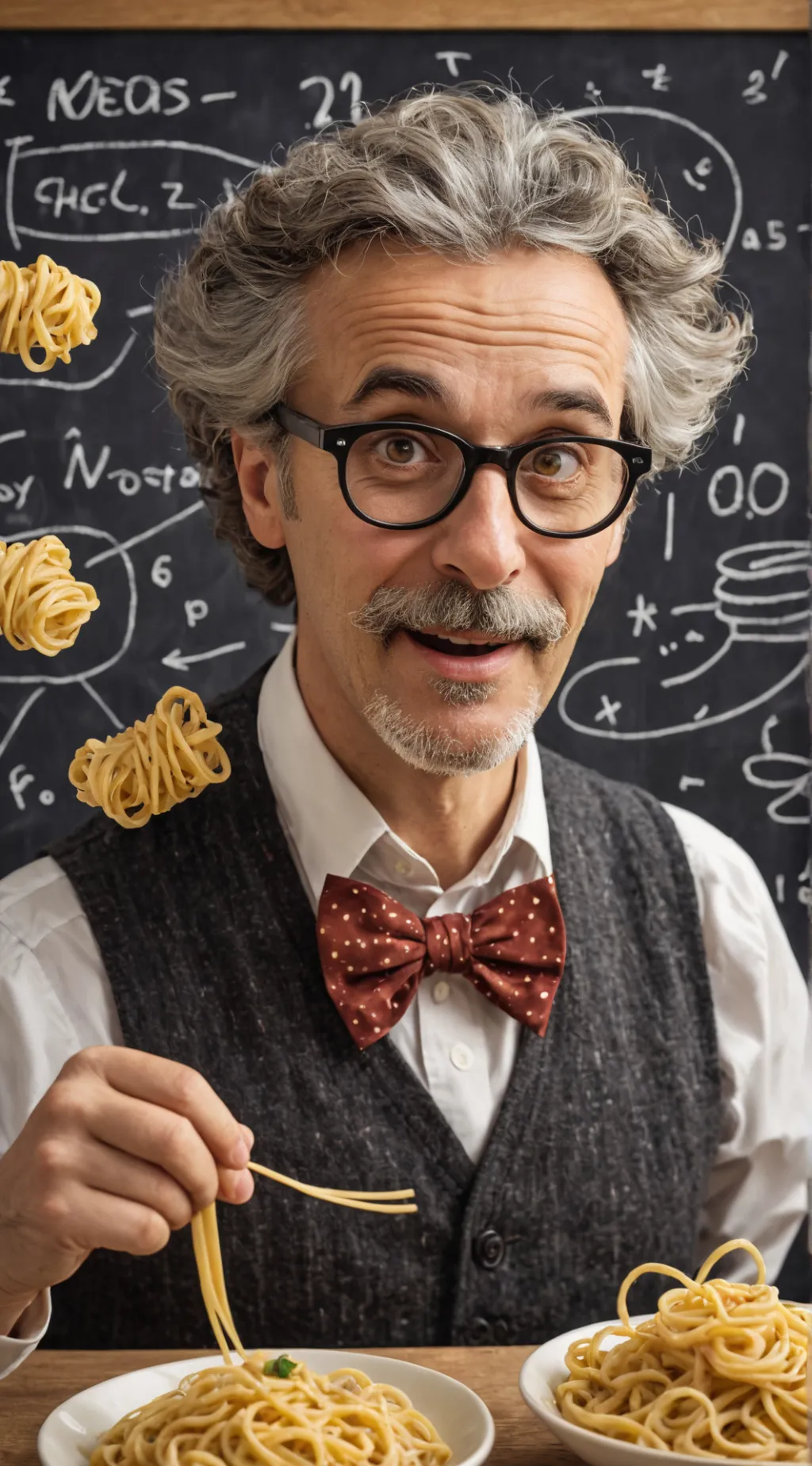 ai character: Prof. Spaghettify background