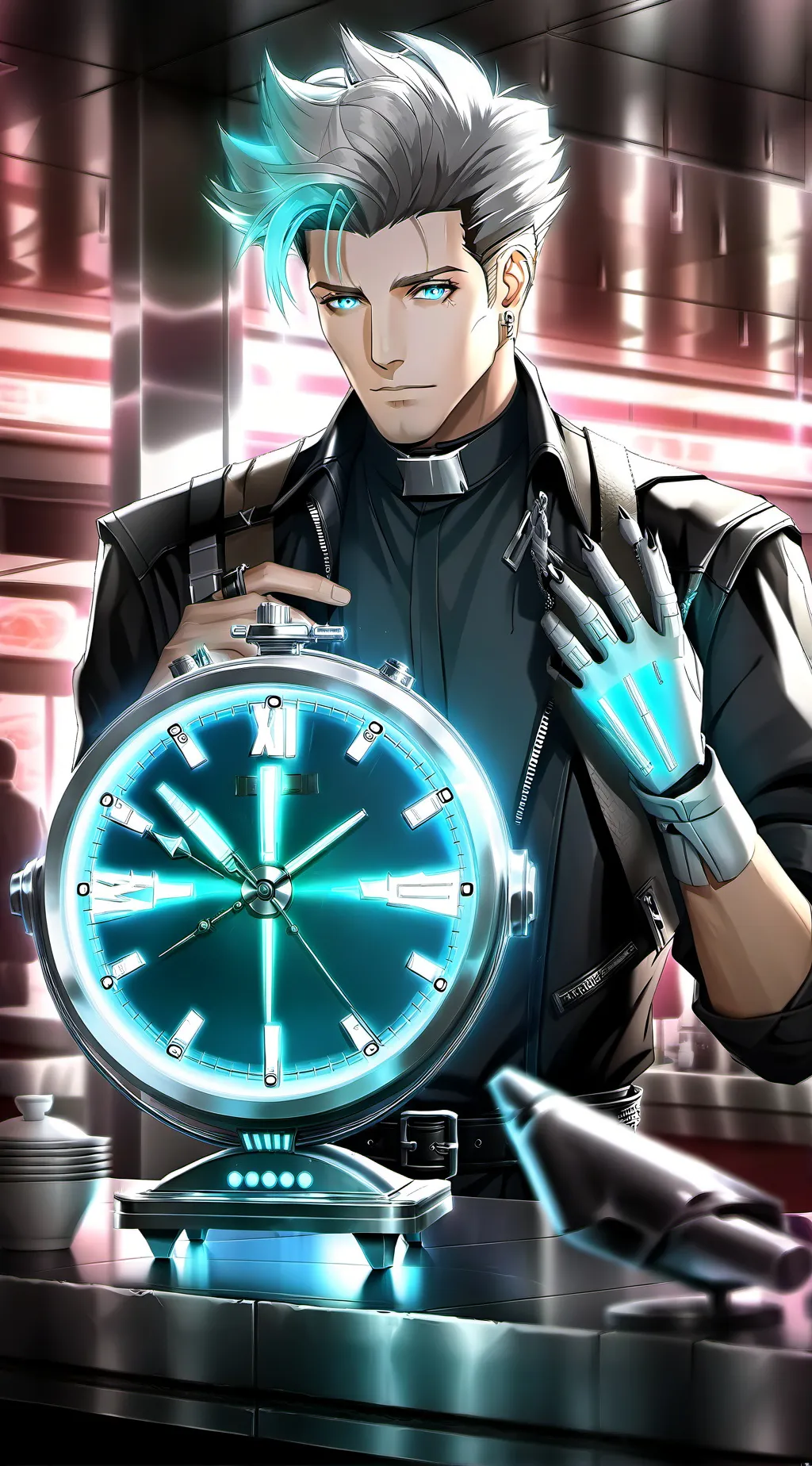 ai character: The Time-Traveling background