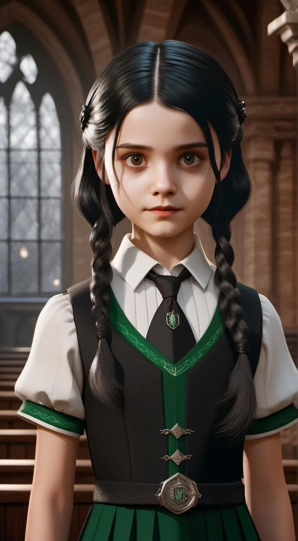 ai character: Wednesday Addams background