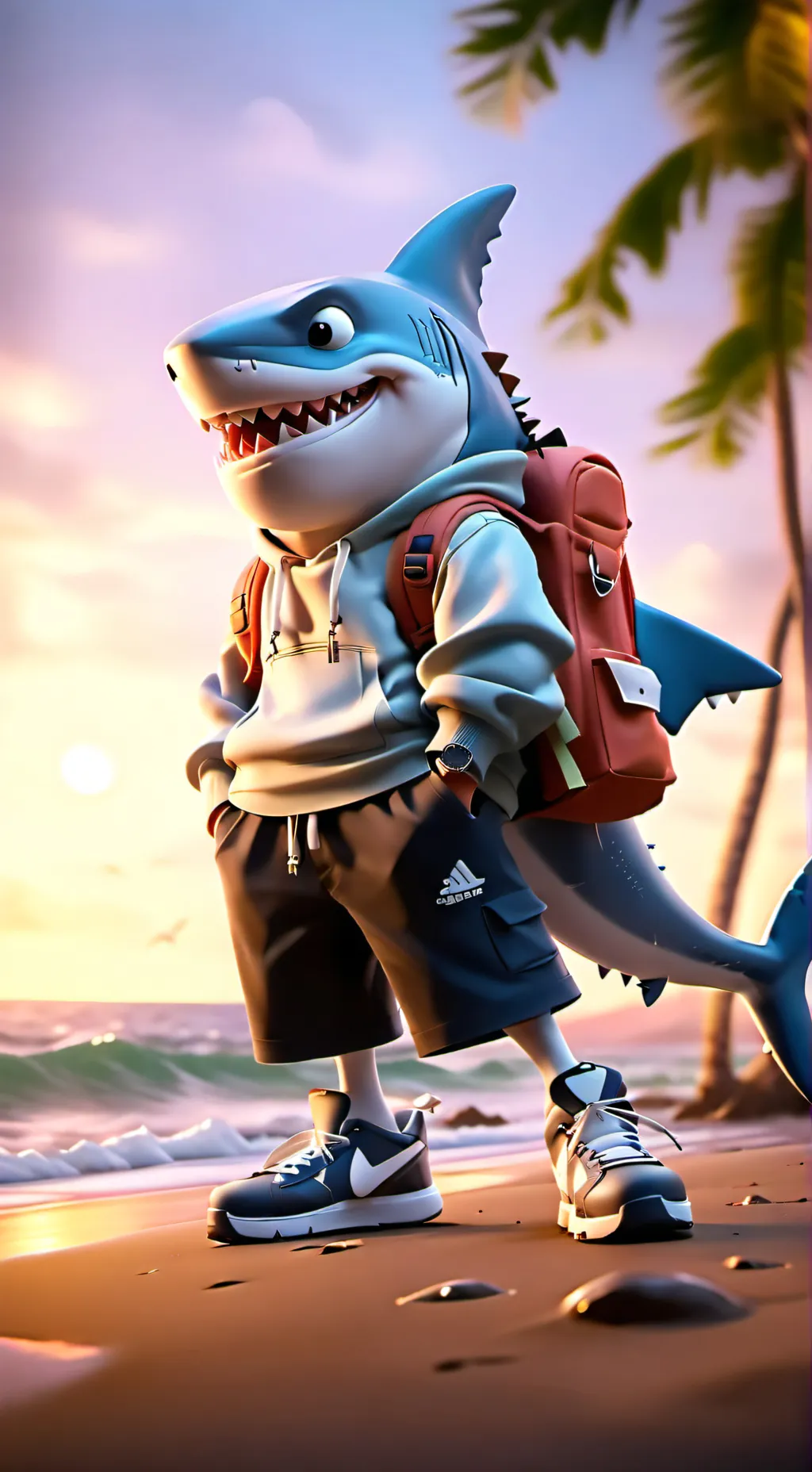 ai character: GOOFY AHH SHARK background