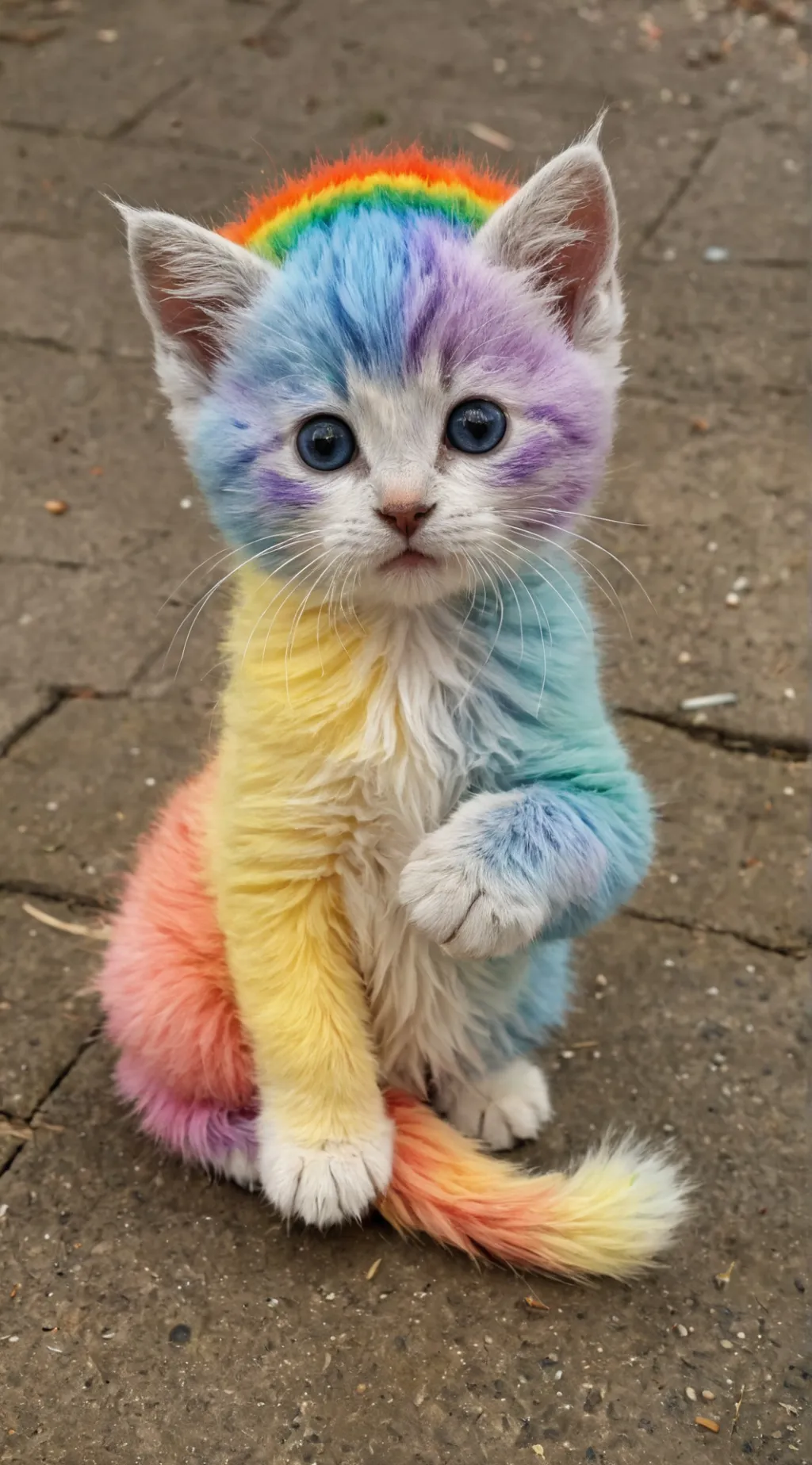 ai character: Rainbow kitten!!!! background