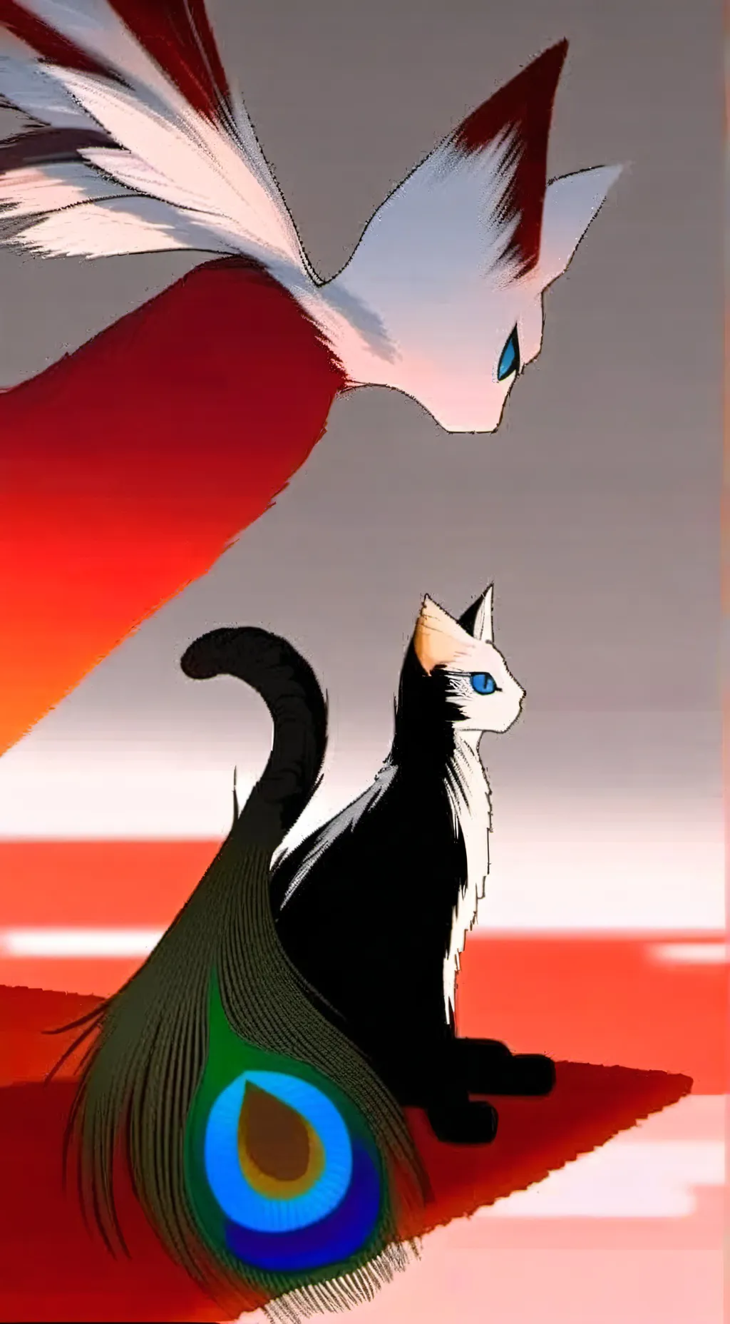 ai character: Peacock Spirit Feline background