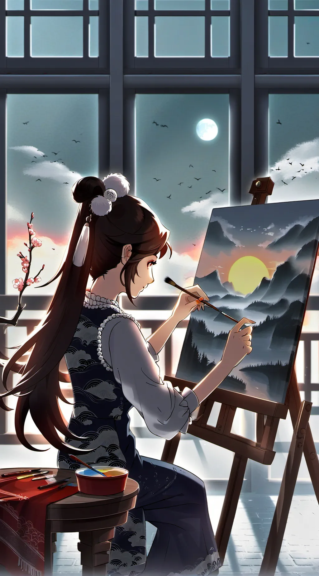 ai character: Paisley background