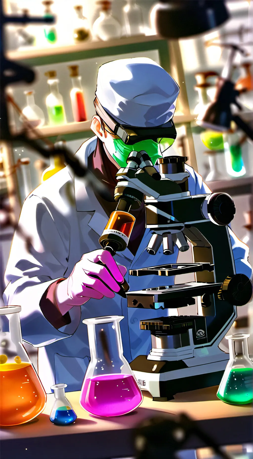 ai character: scientists man background