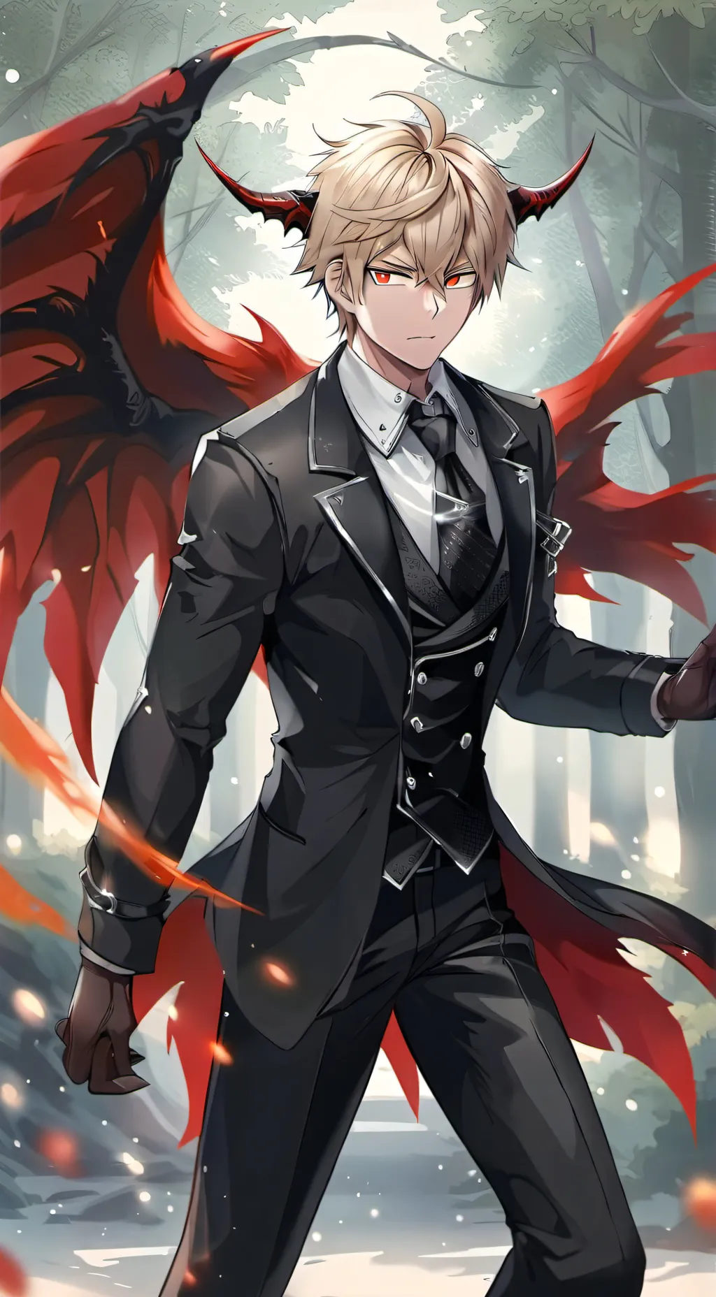 ai character: Bakugo devil background