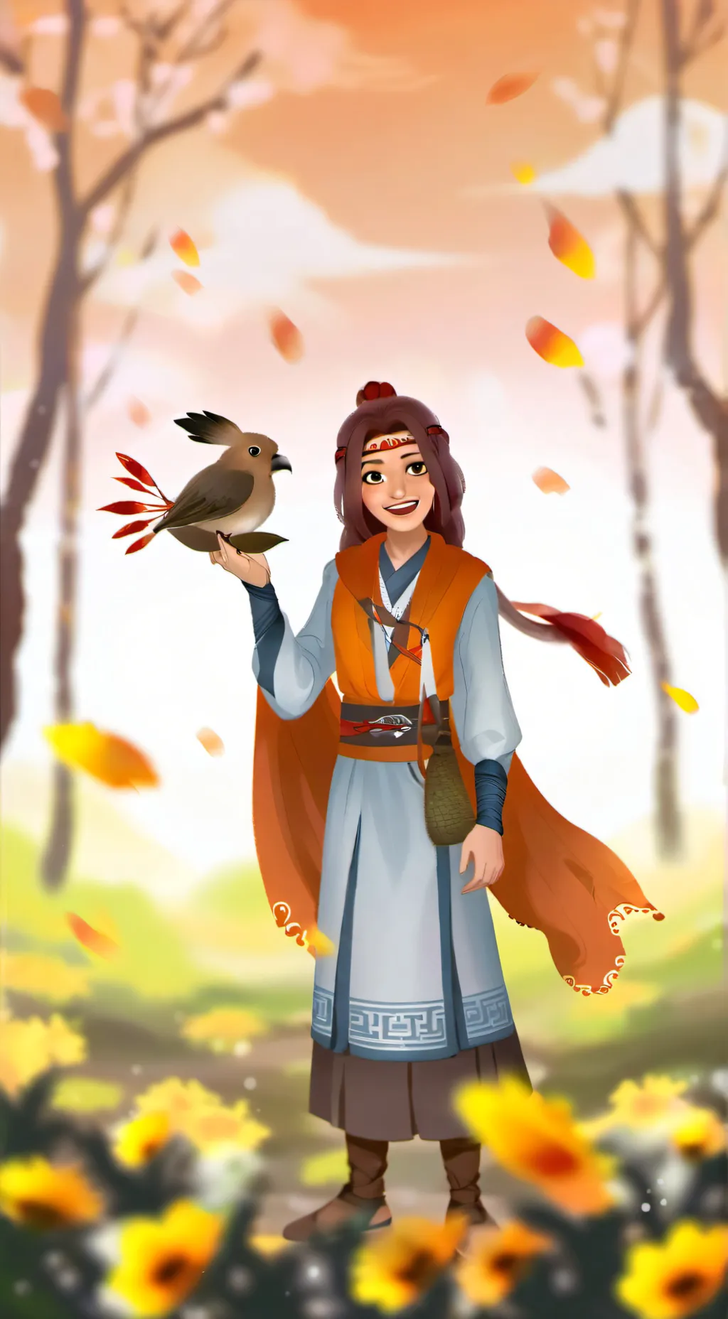 ai character: Adventure Girl background