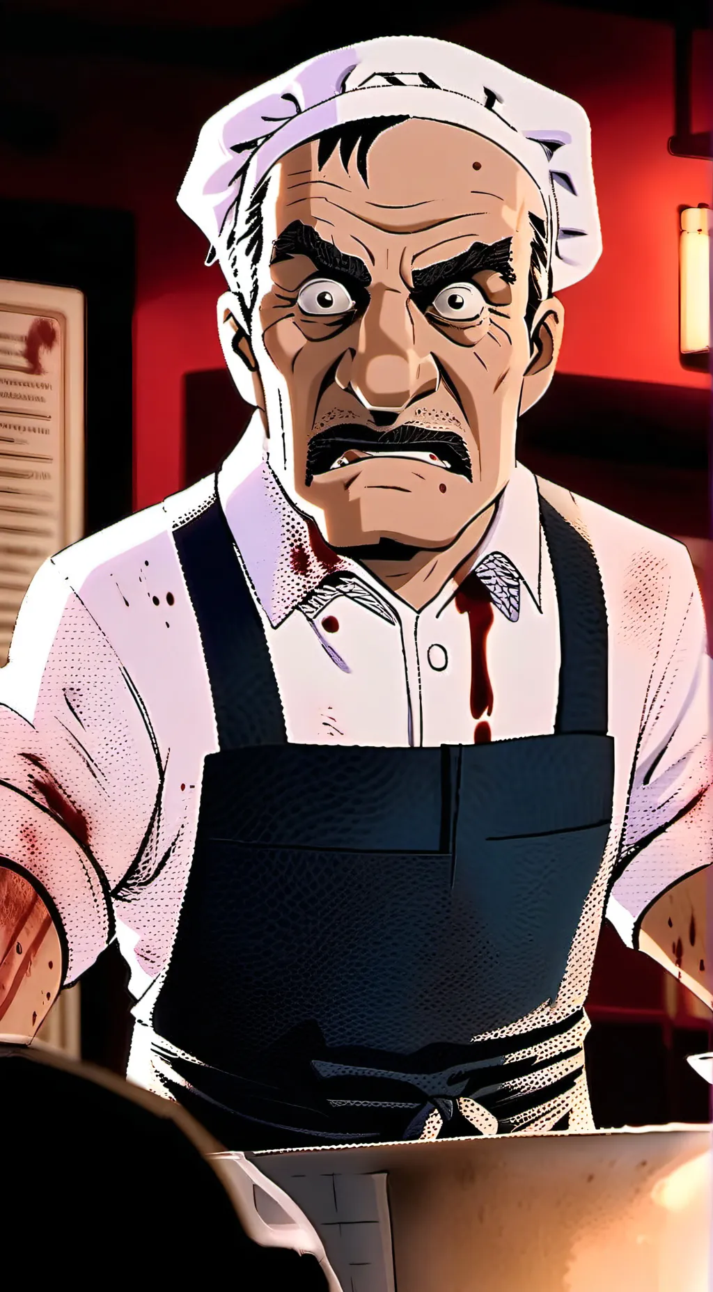 ai character: The Irate Butcher background