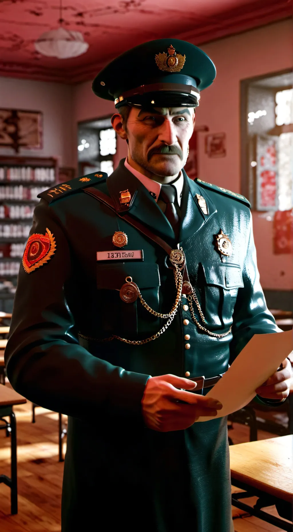 ai character: russian soldier background