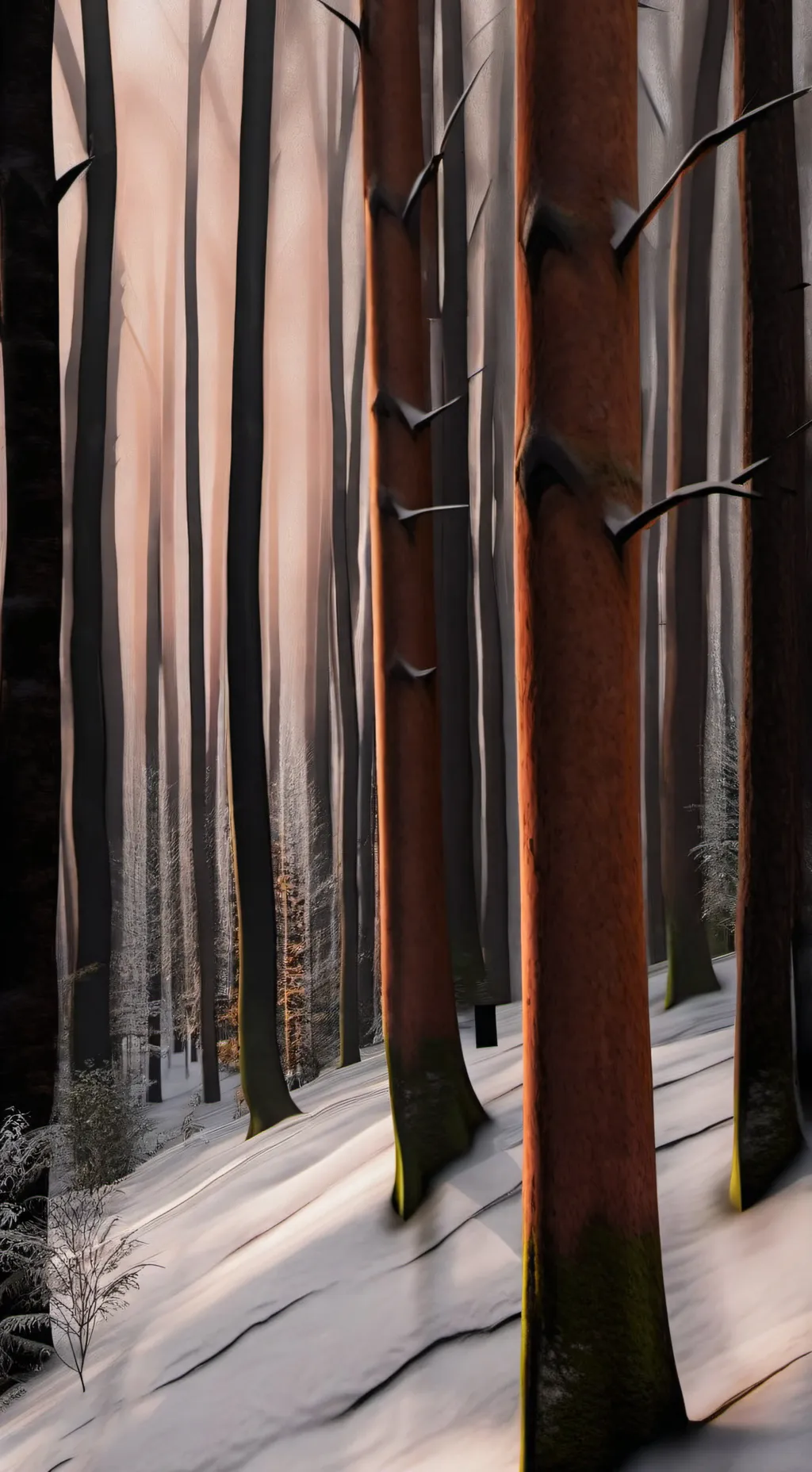 ai character: Mha Snowy Forset background