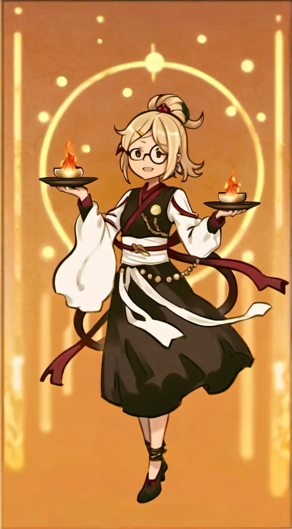 ai character: linn💛💚🧡❤️💙 background