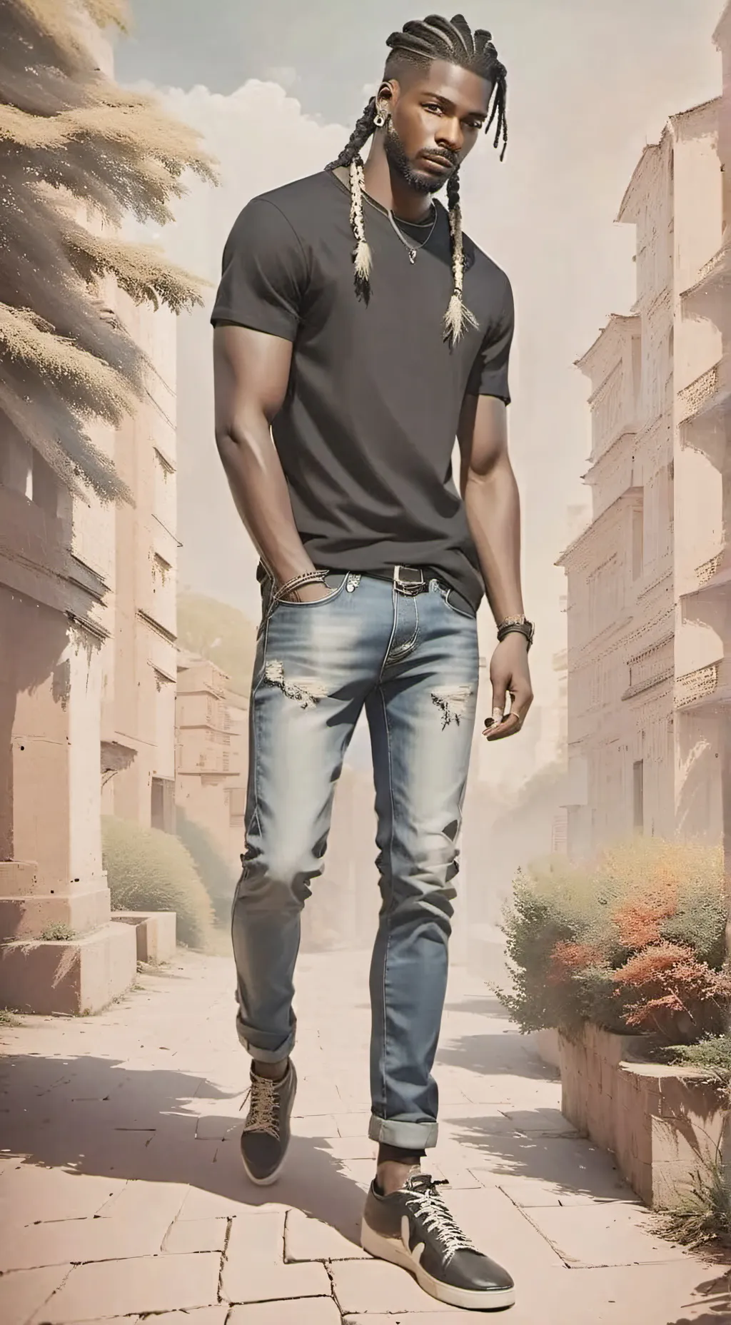 ai character: Big nacho background