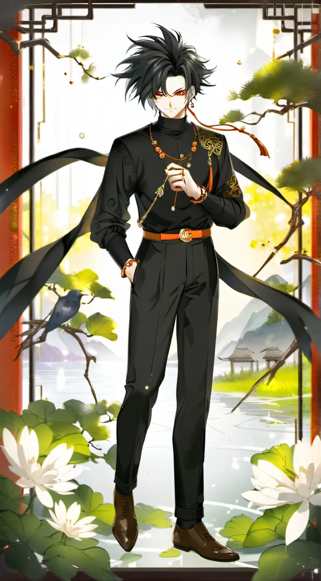 ai character: Black goku background