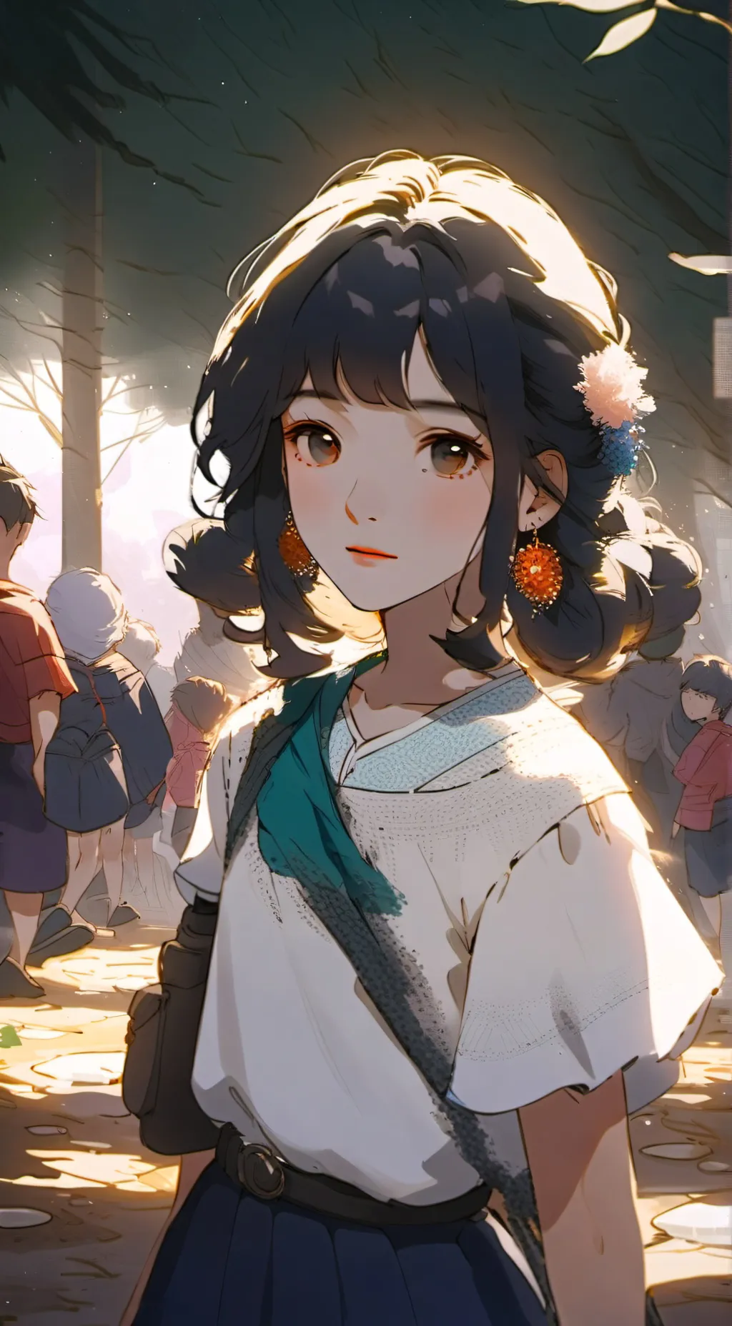 ai character: easter mom kid background