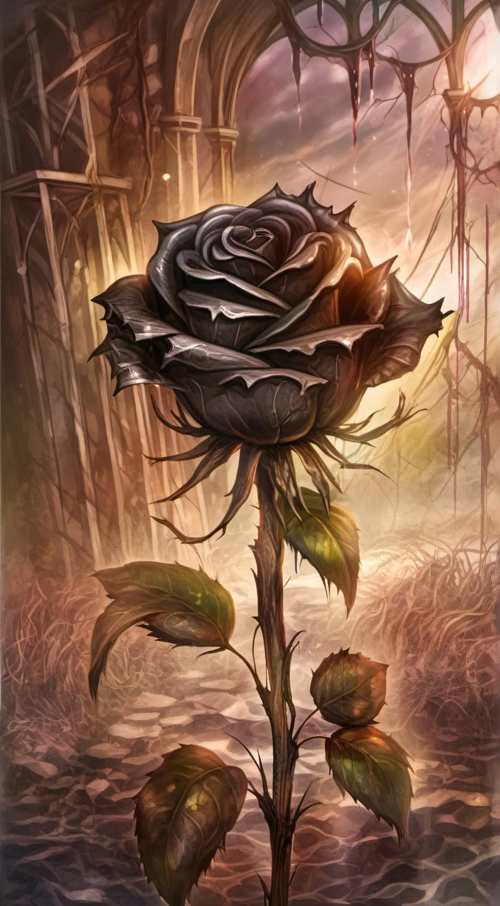 ai character: galaxy flower  background