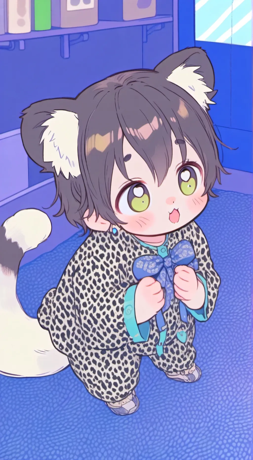 ai character: Lepord Baby Furry background