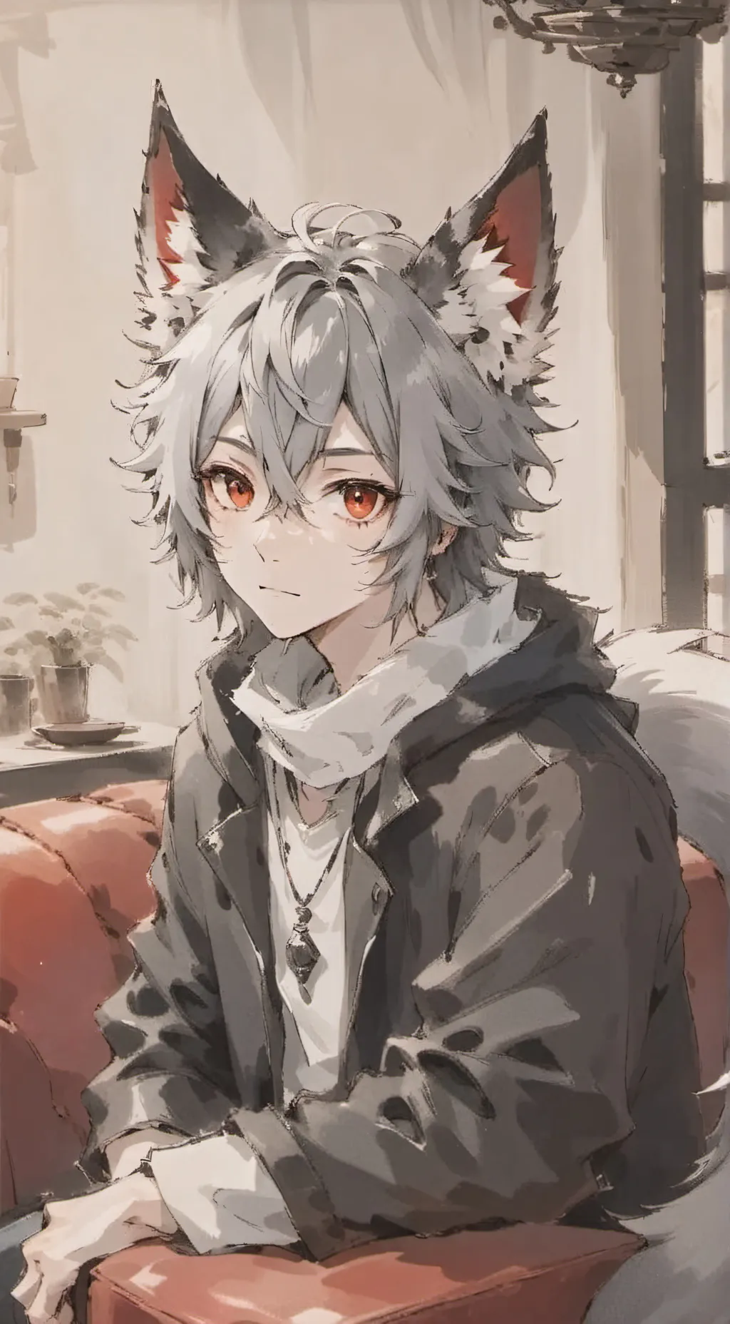 ai character: Wolfy Spirit background