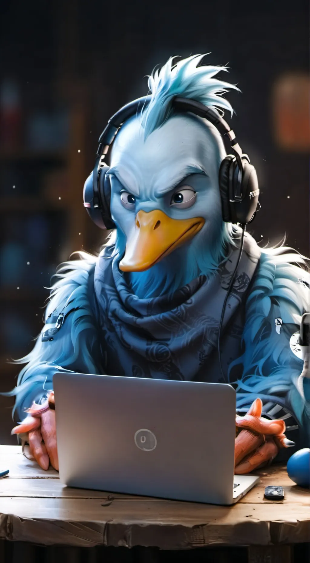 ai character: MemeMaster Duck background