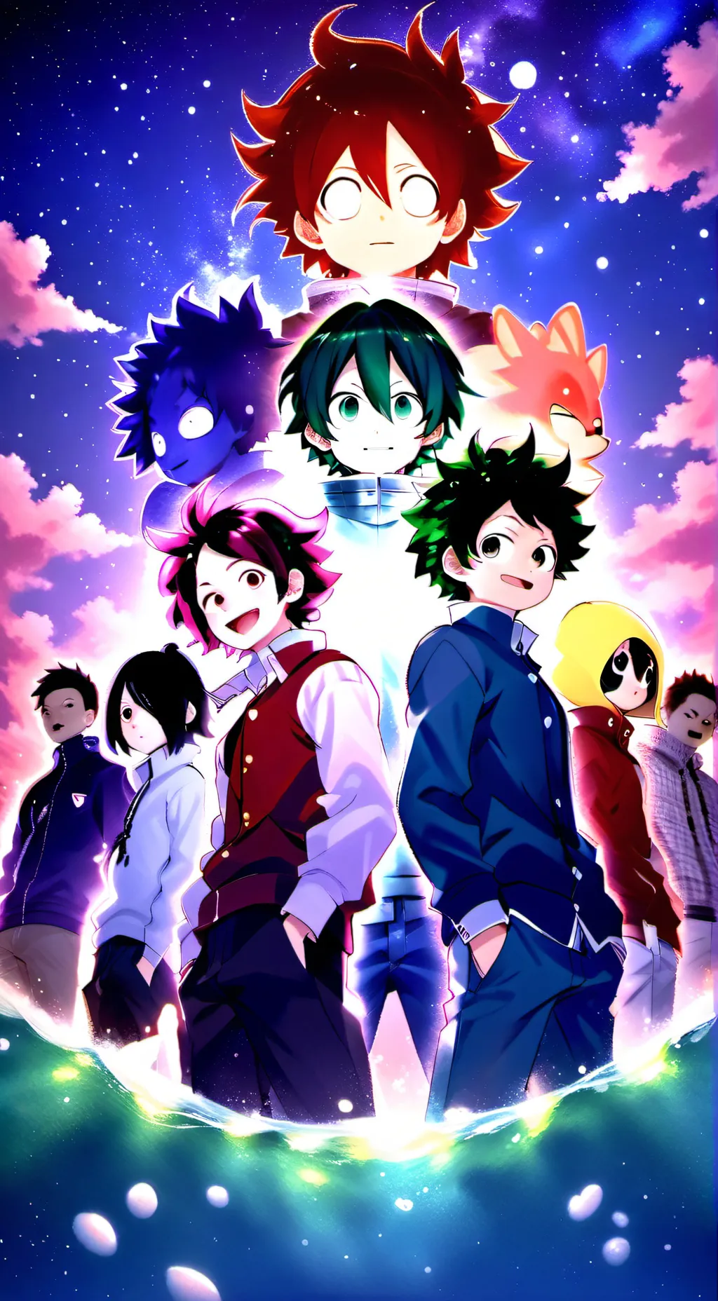 ai character: MHA sleepover background