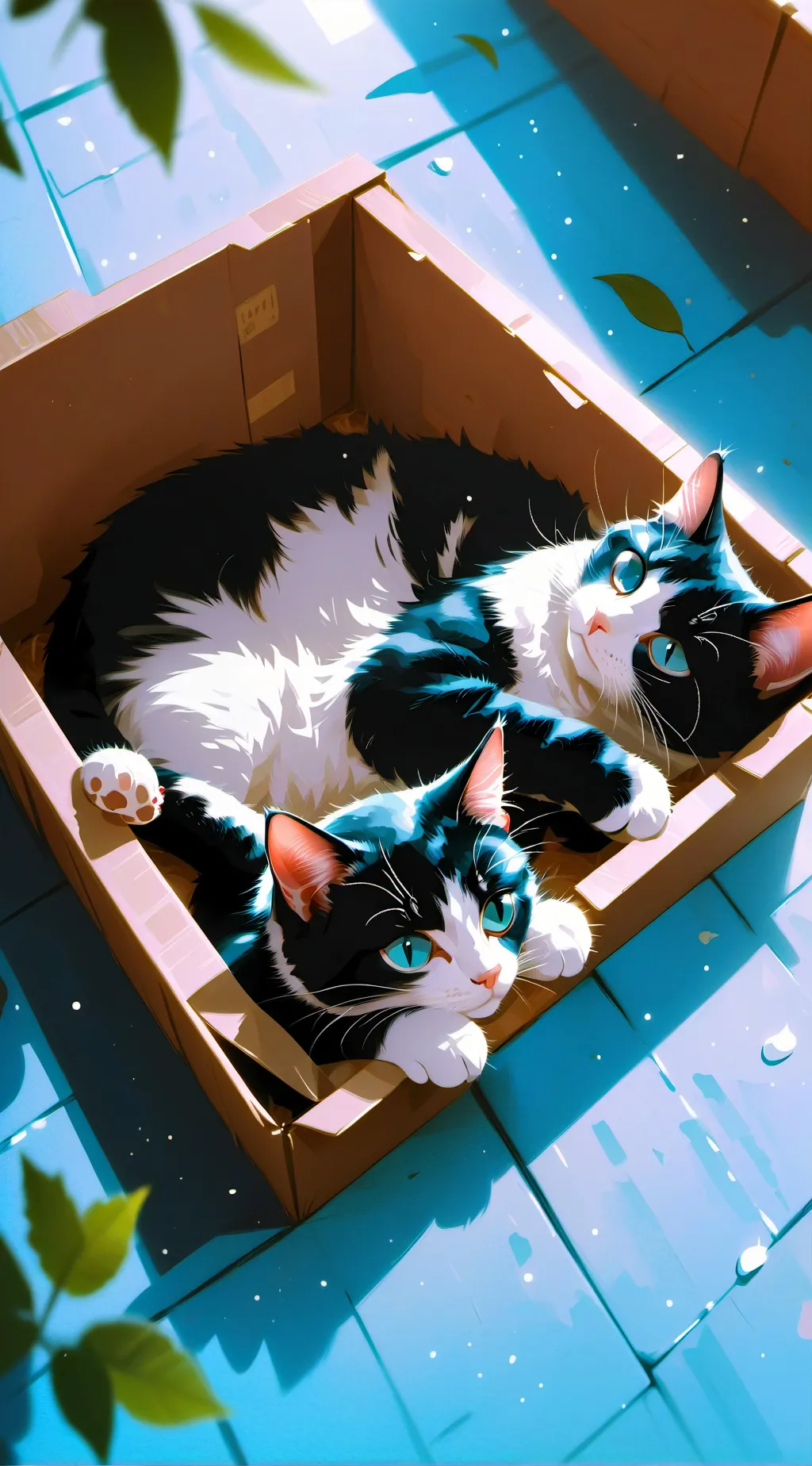 ai character: mom cat andkittens background