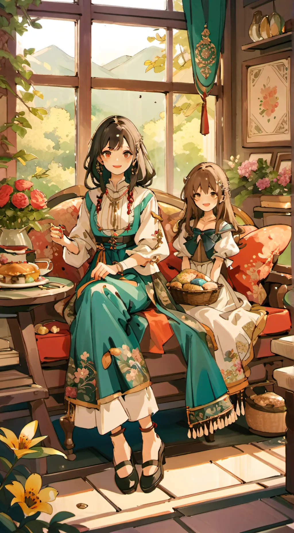 ai character: ashy and Ashley  background