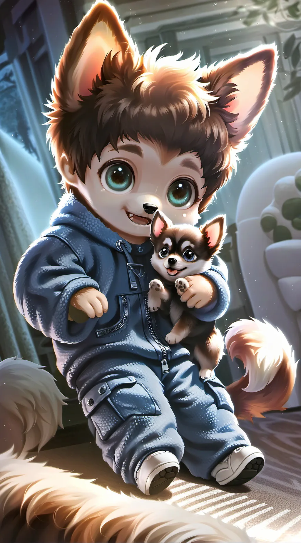 ai character: Furrble Fluffington background