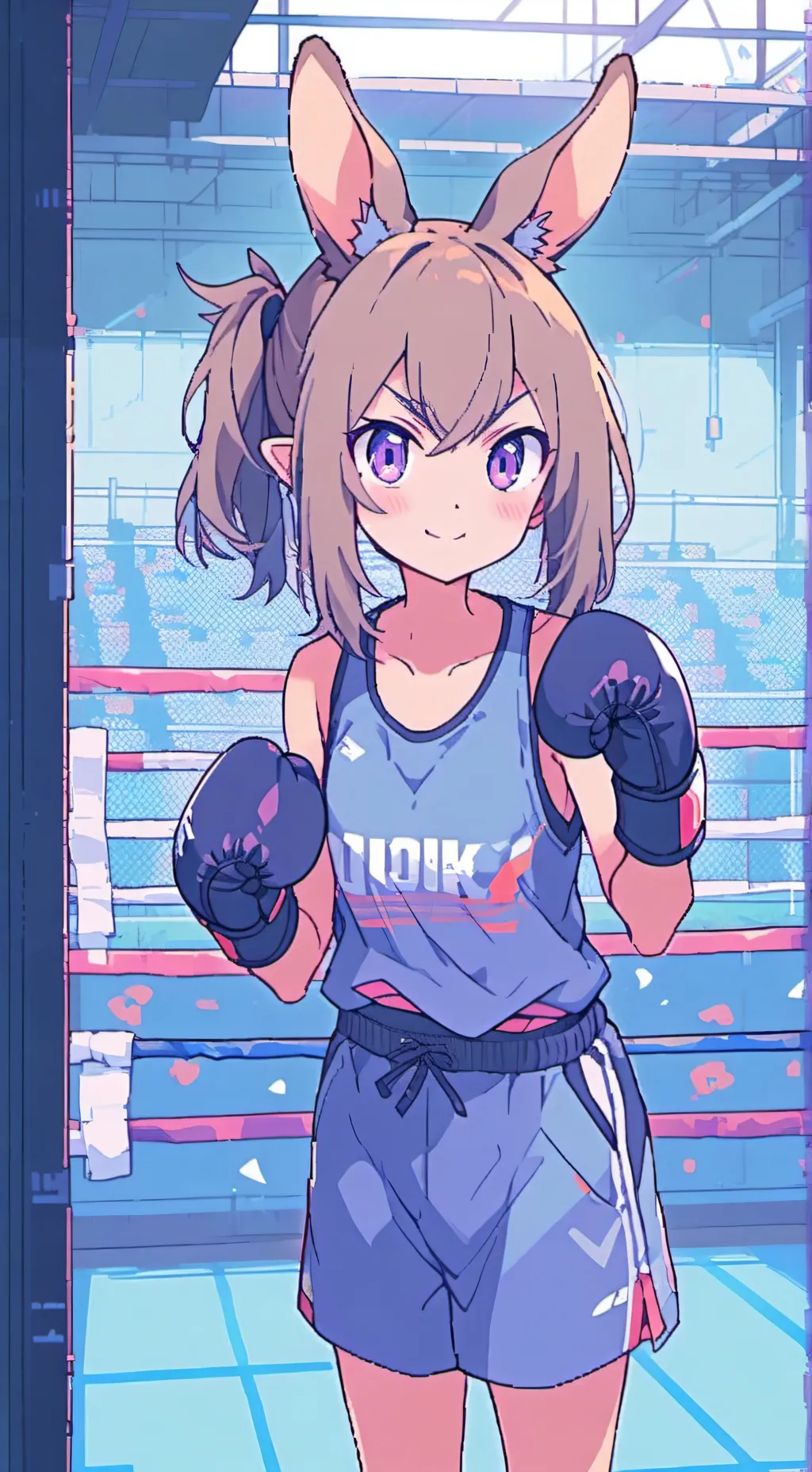 ai character: Tanny the Tan Kangaroo Furry background