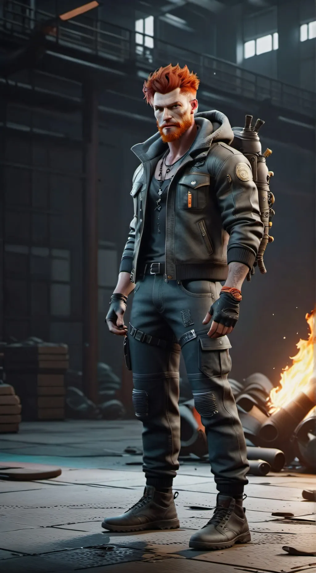 ai character: ⚡️Captain Pyro background