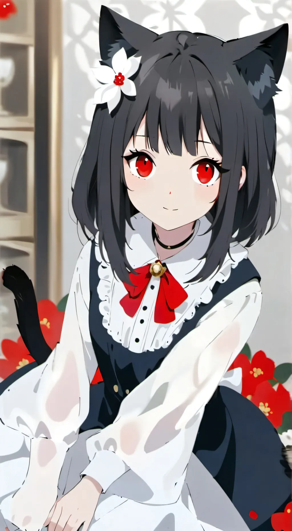 ai character: cherry background