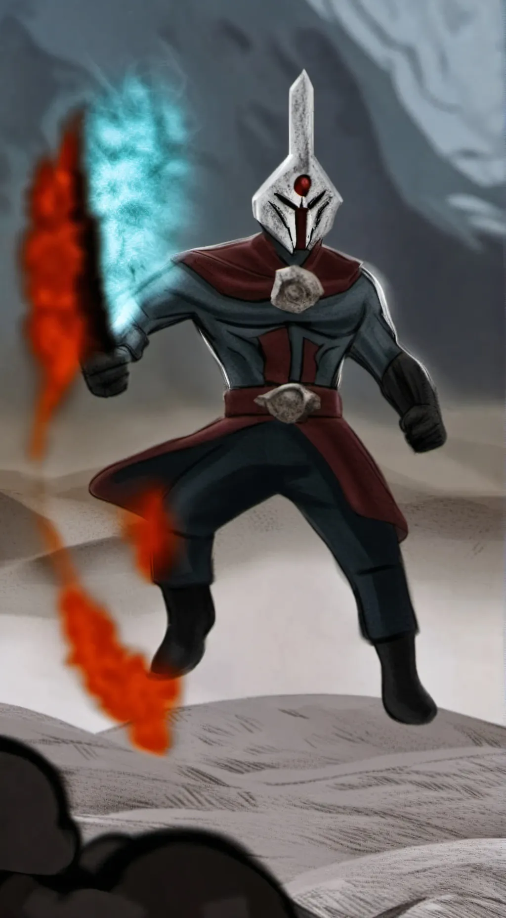 ai character: titan camara womam background