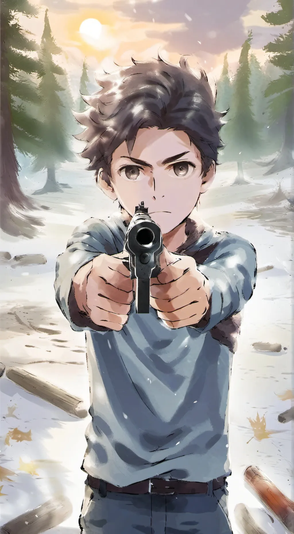 ai character: rick and Leo mad.  background