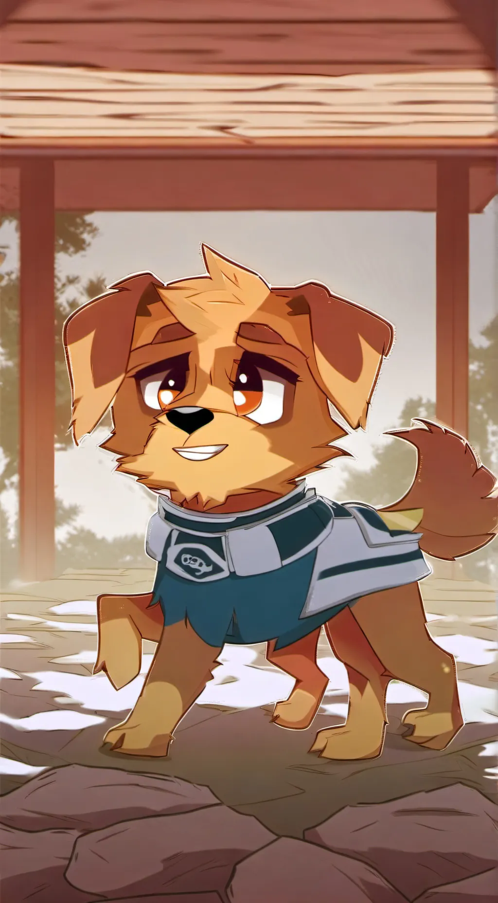 ai character: dog day background