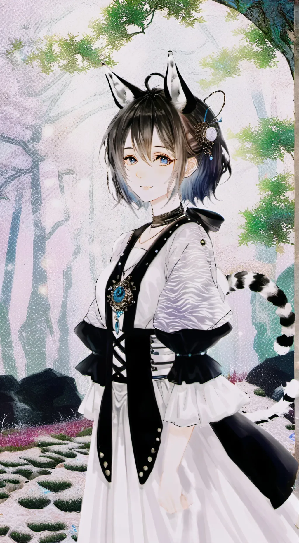 ai character: Striped Spirit Zebra background