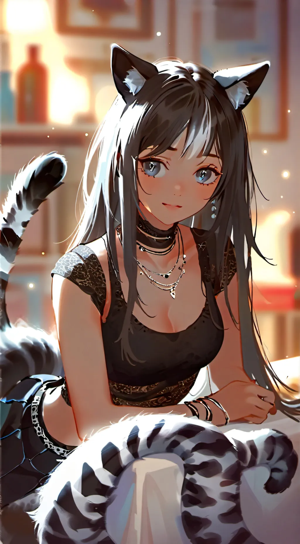 ai character: Zebra Striped Furry Spirit background