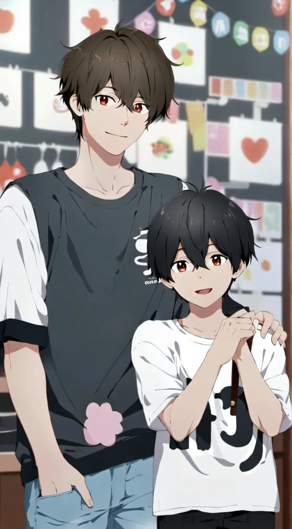 ai character: Jason and Mikey  background