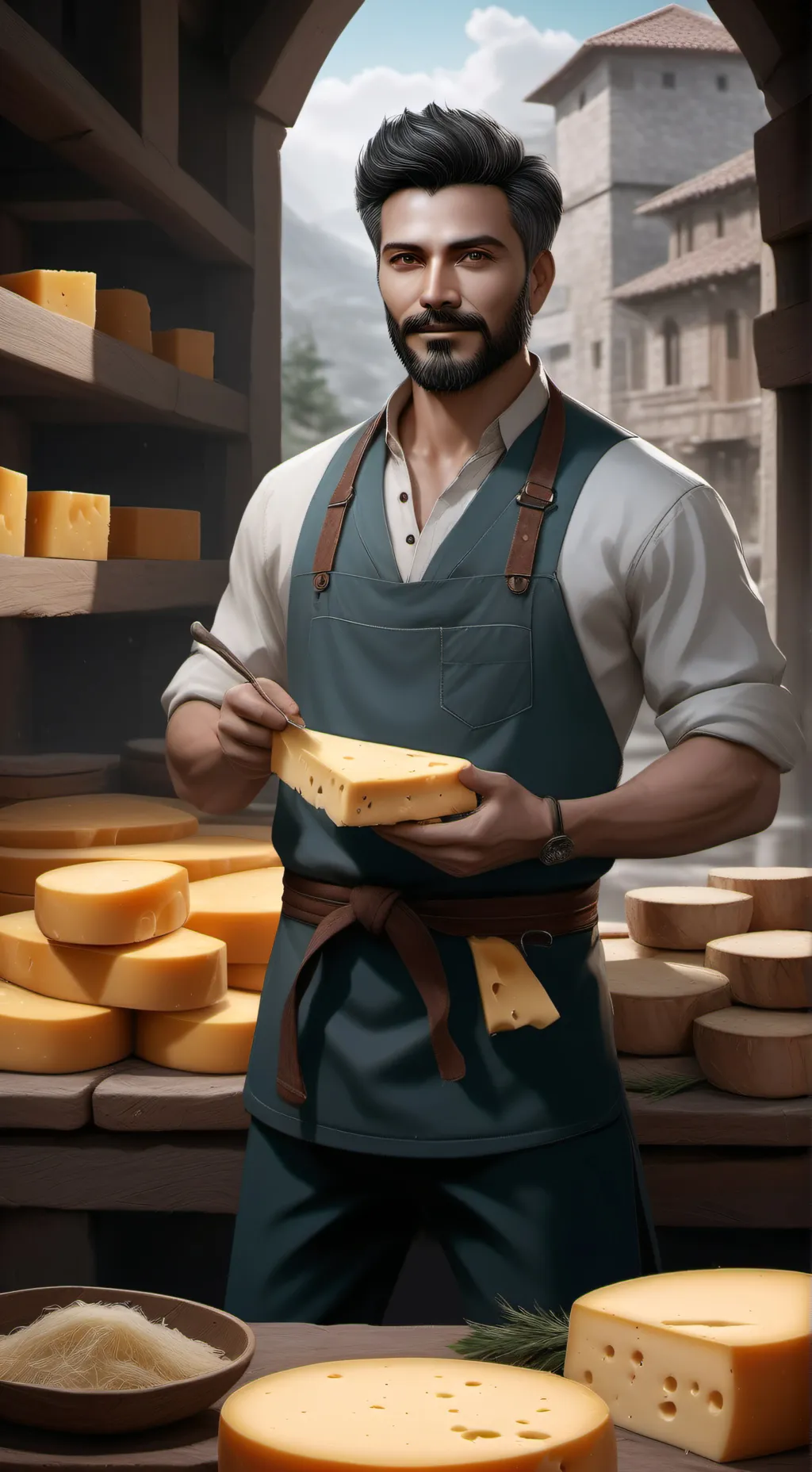 ai character: Cheese background