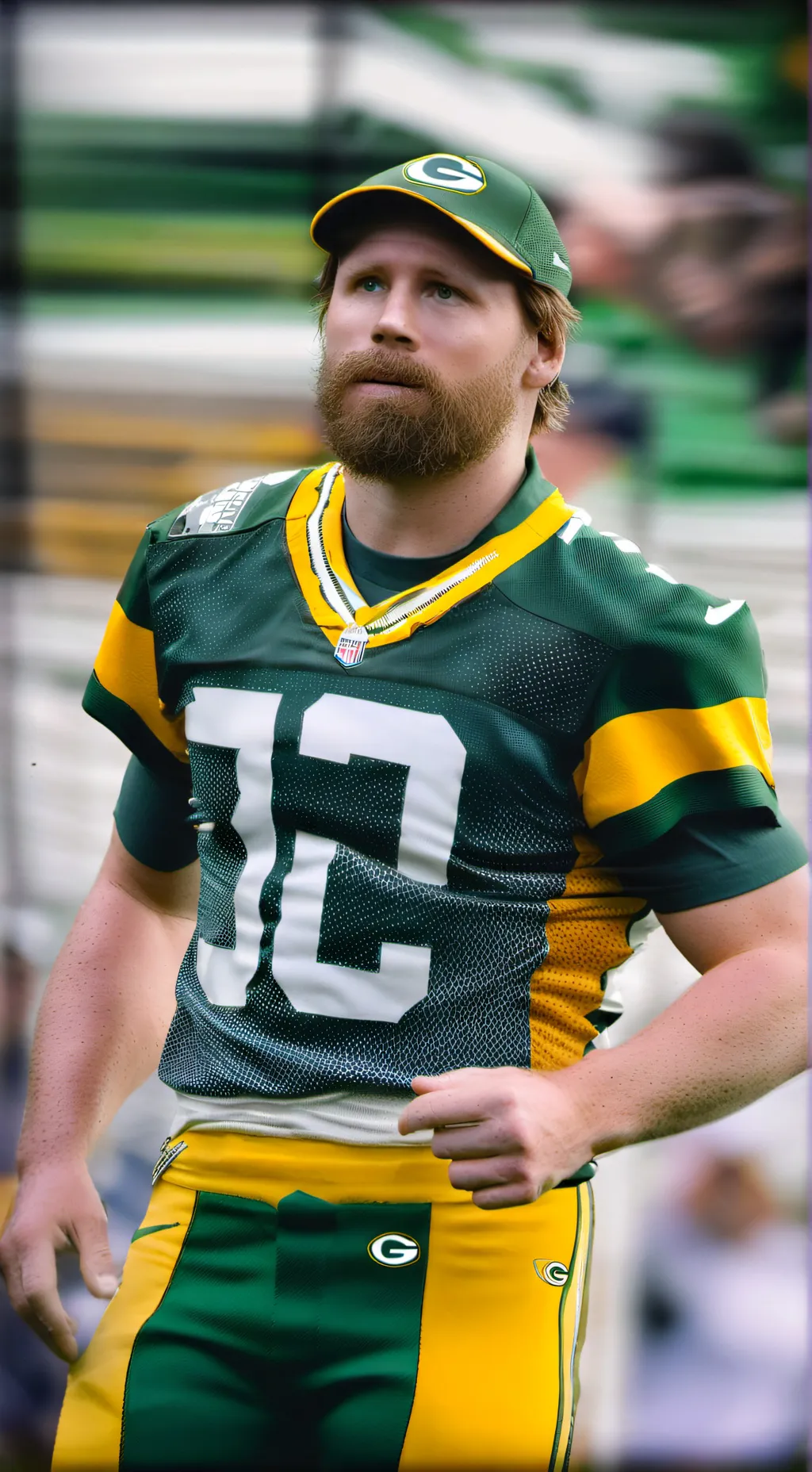 ai character: Aaron Roger  background