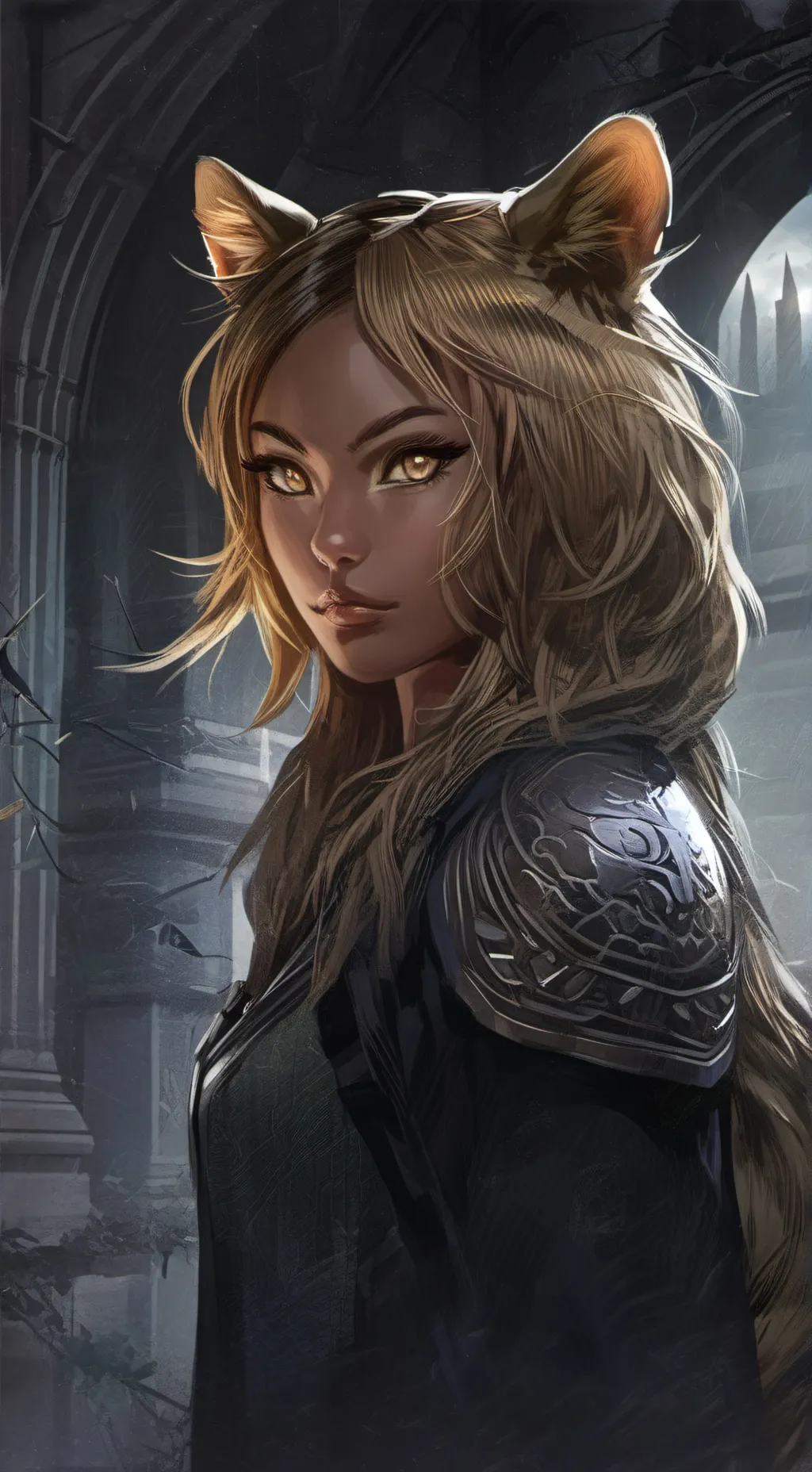 ai character: Whispering Lion Spirit background