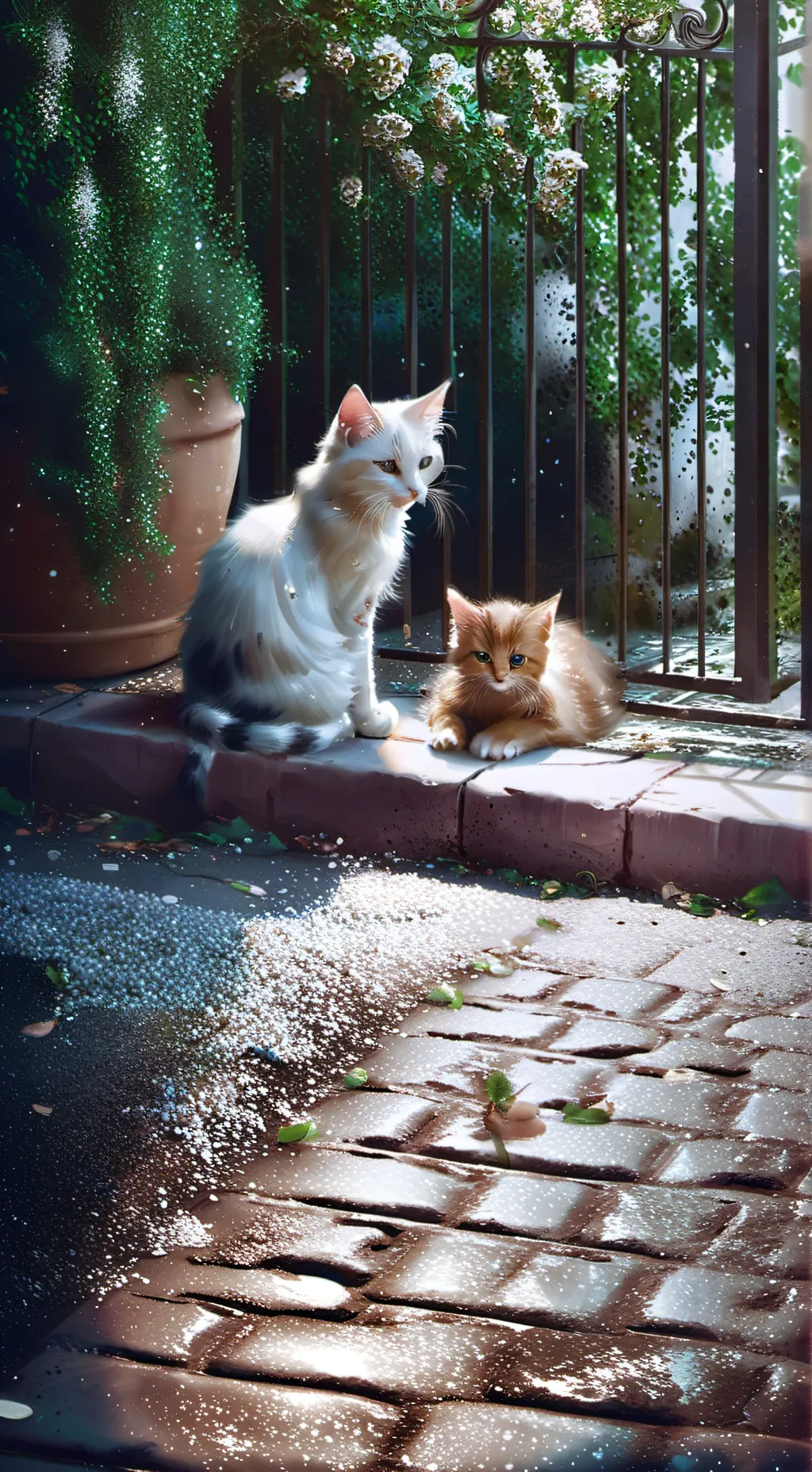 ai character: pregnant kitten  background