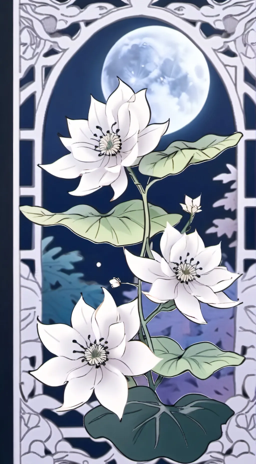 ai character: Moonflower background