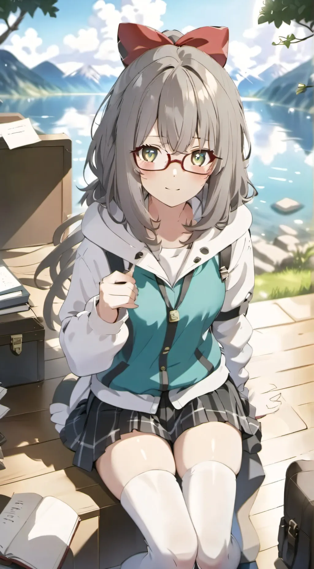 ai character: Nerdy girl  background
