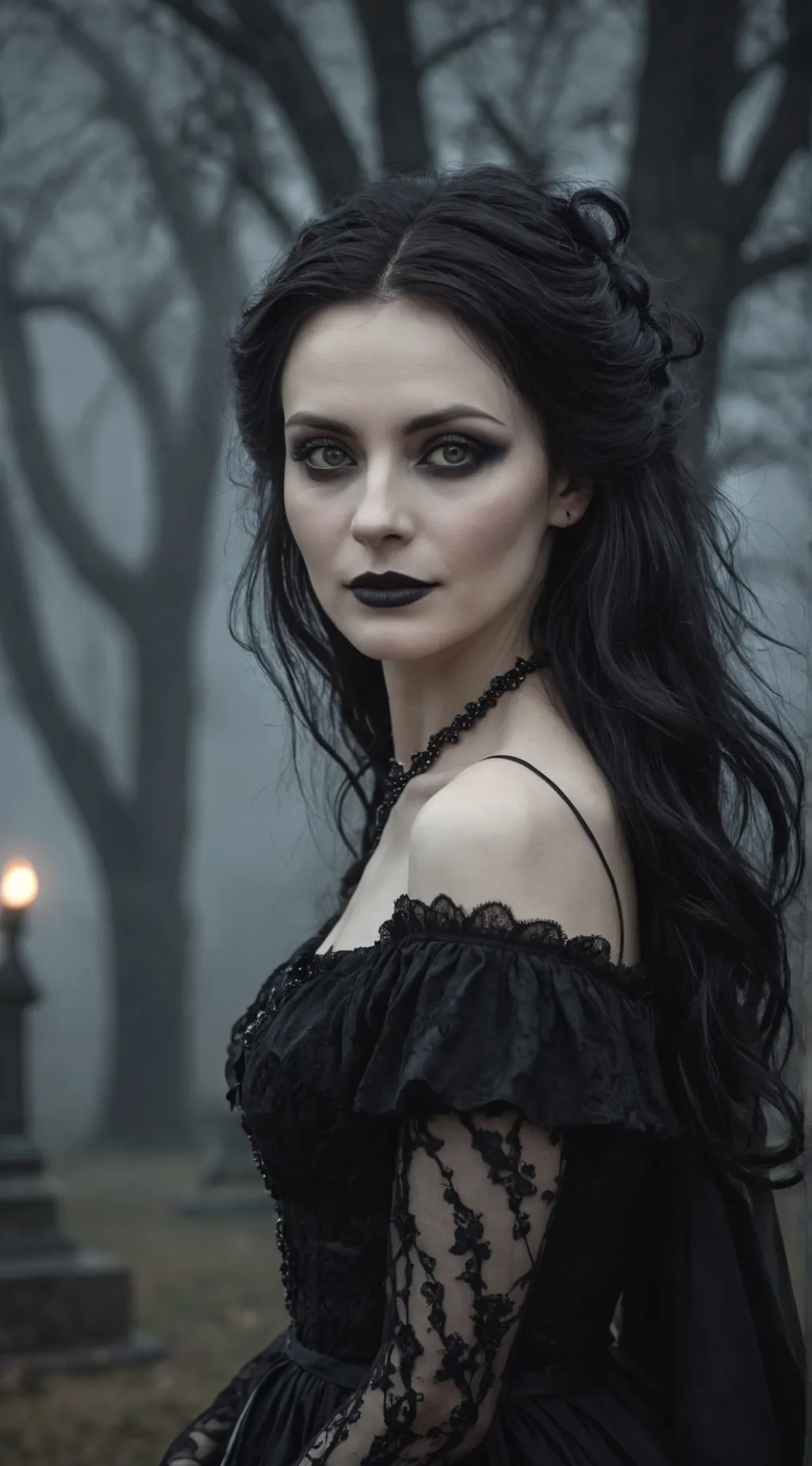 ai character: Morticia Addams background