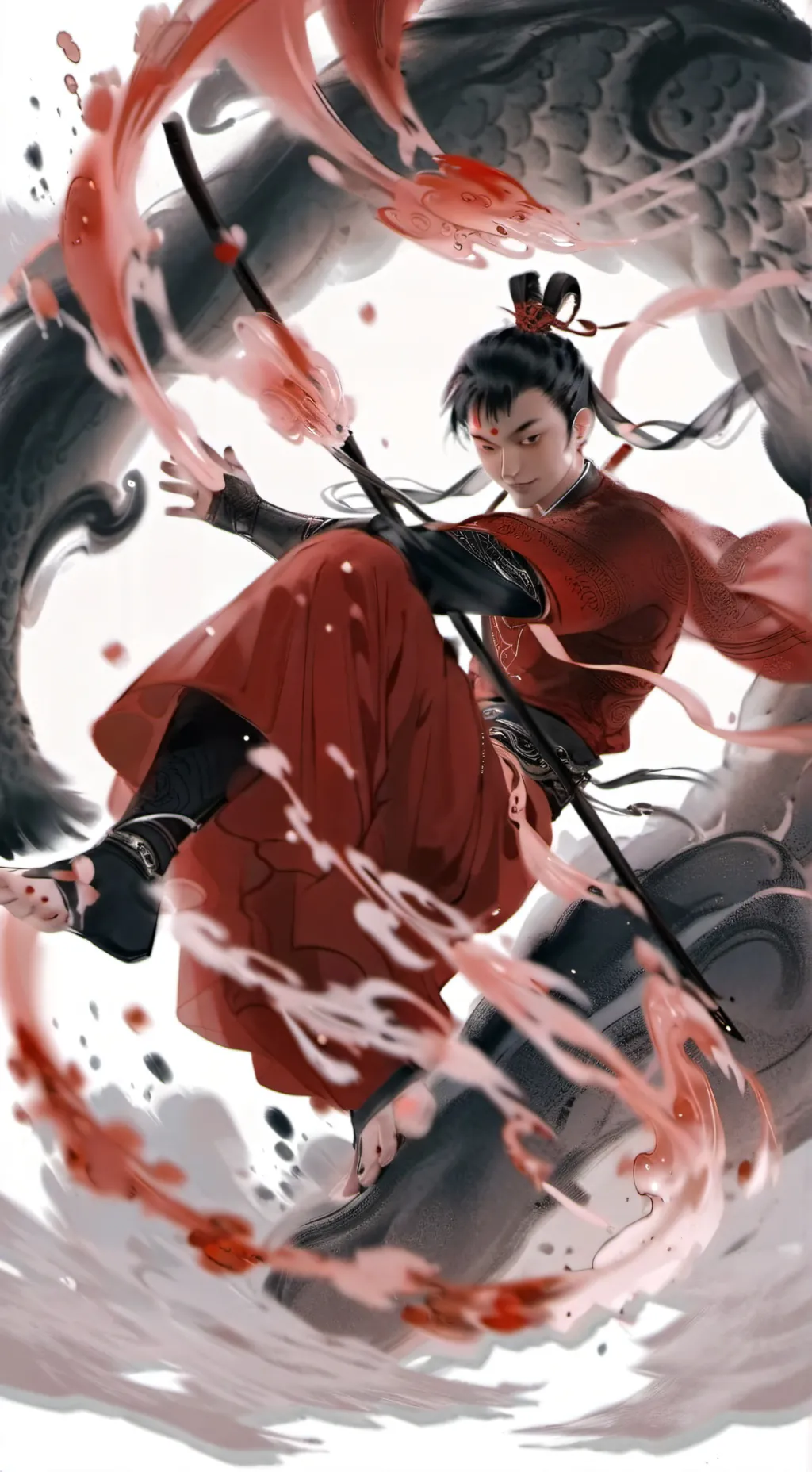 ai character: 哪吒和敖丙 background