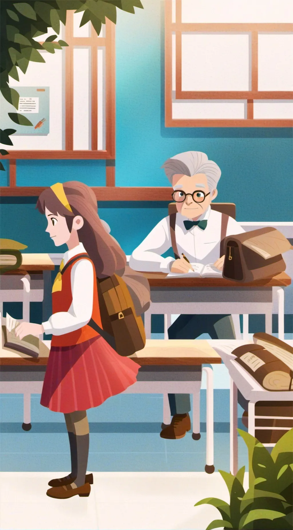 ai character: HIGH SCHOOL!!  background