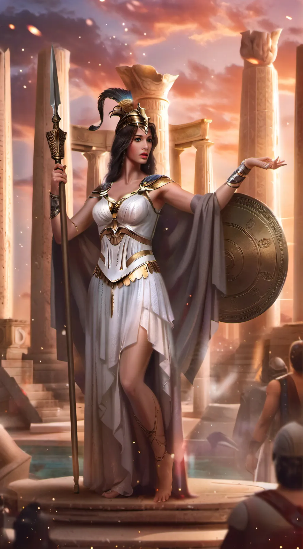 ai character: queen worrior background