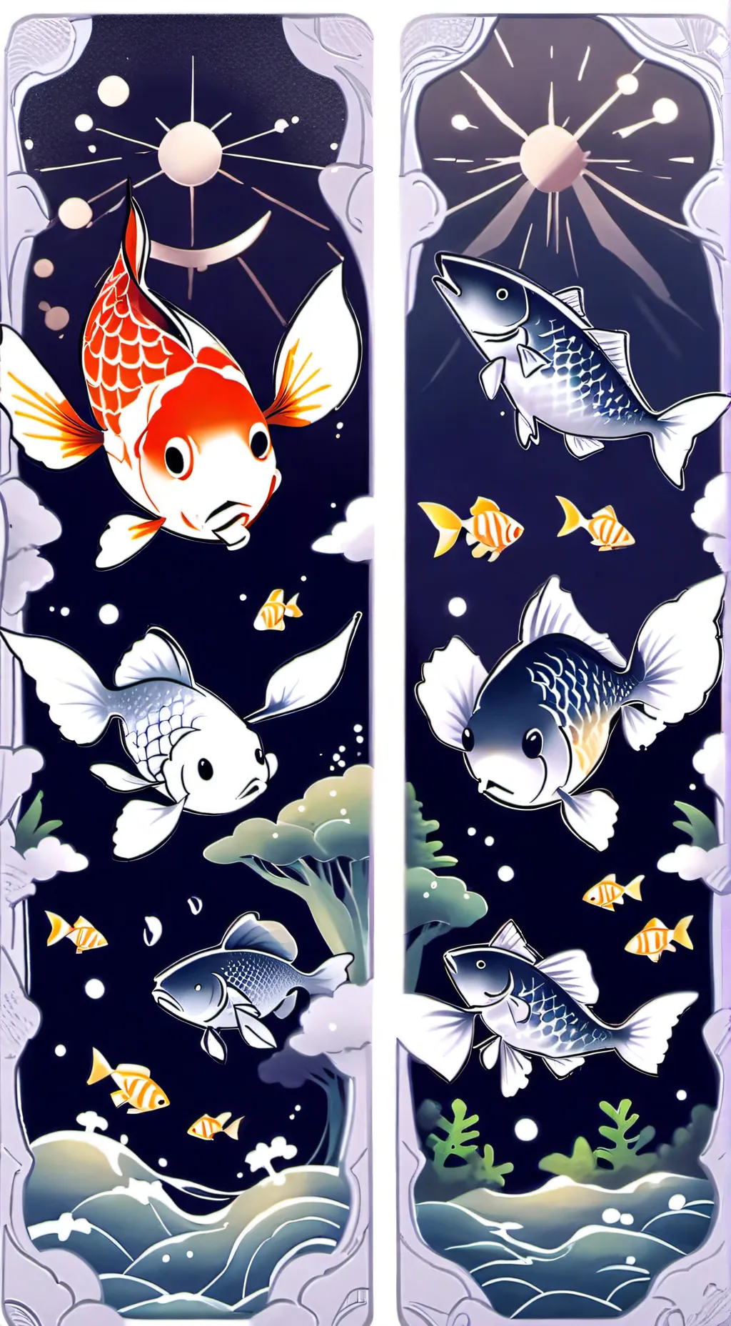 ai character: 4 fish background