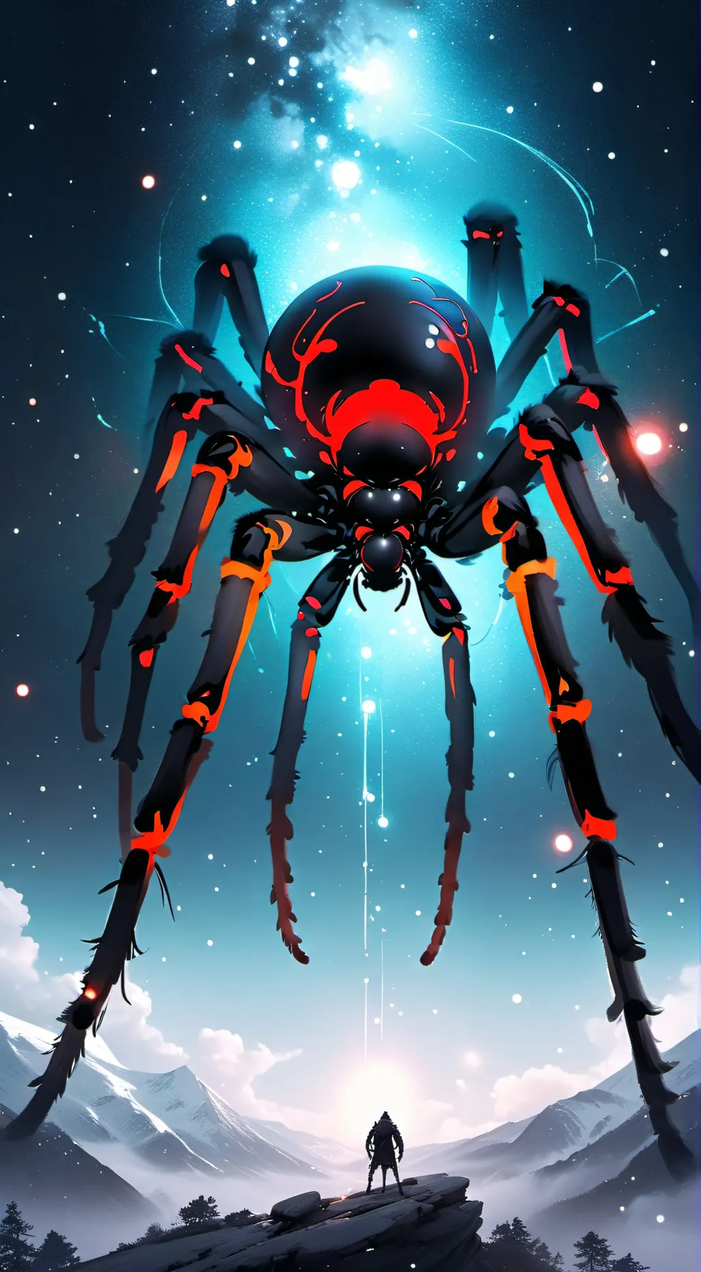 ai character: GIANT SPIDER!! background