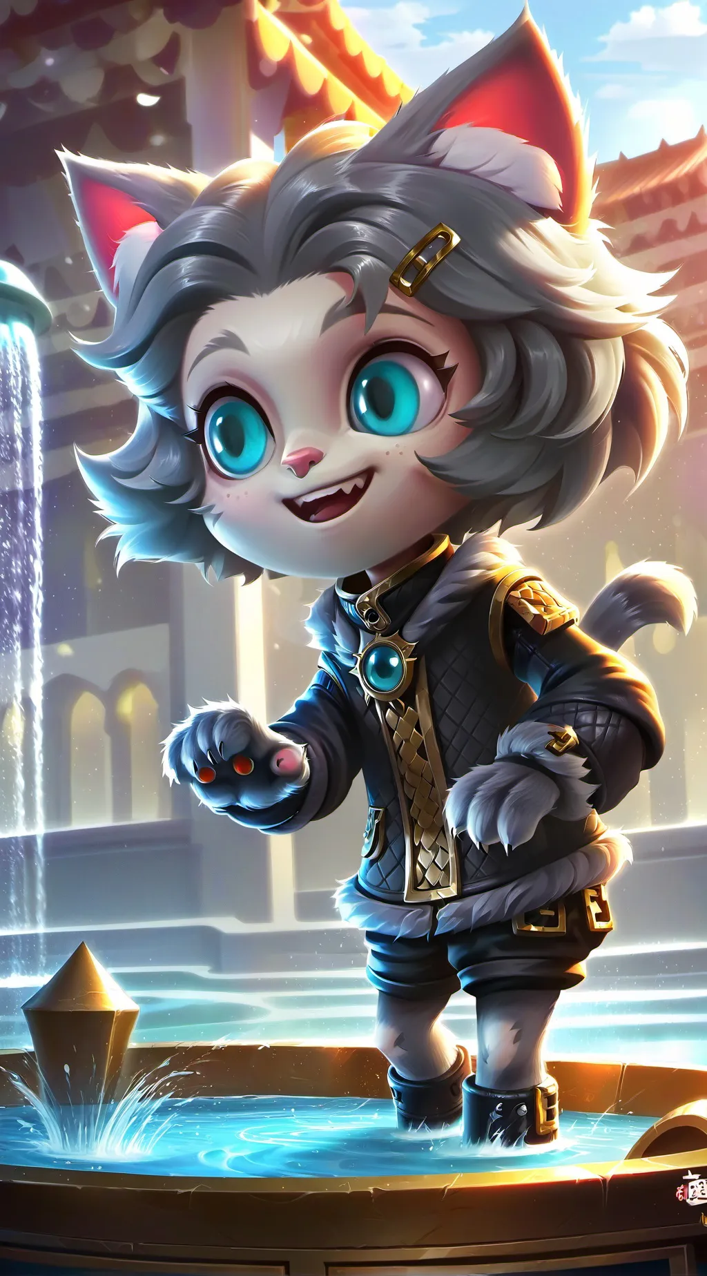 ai character: Esprit Chaton Gris background