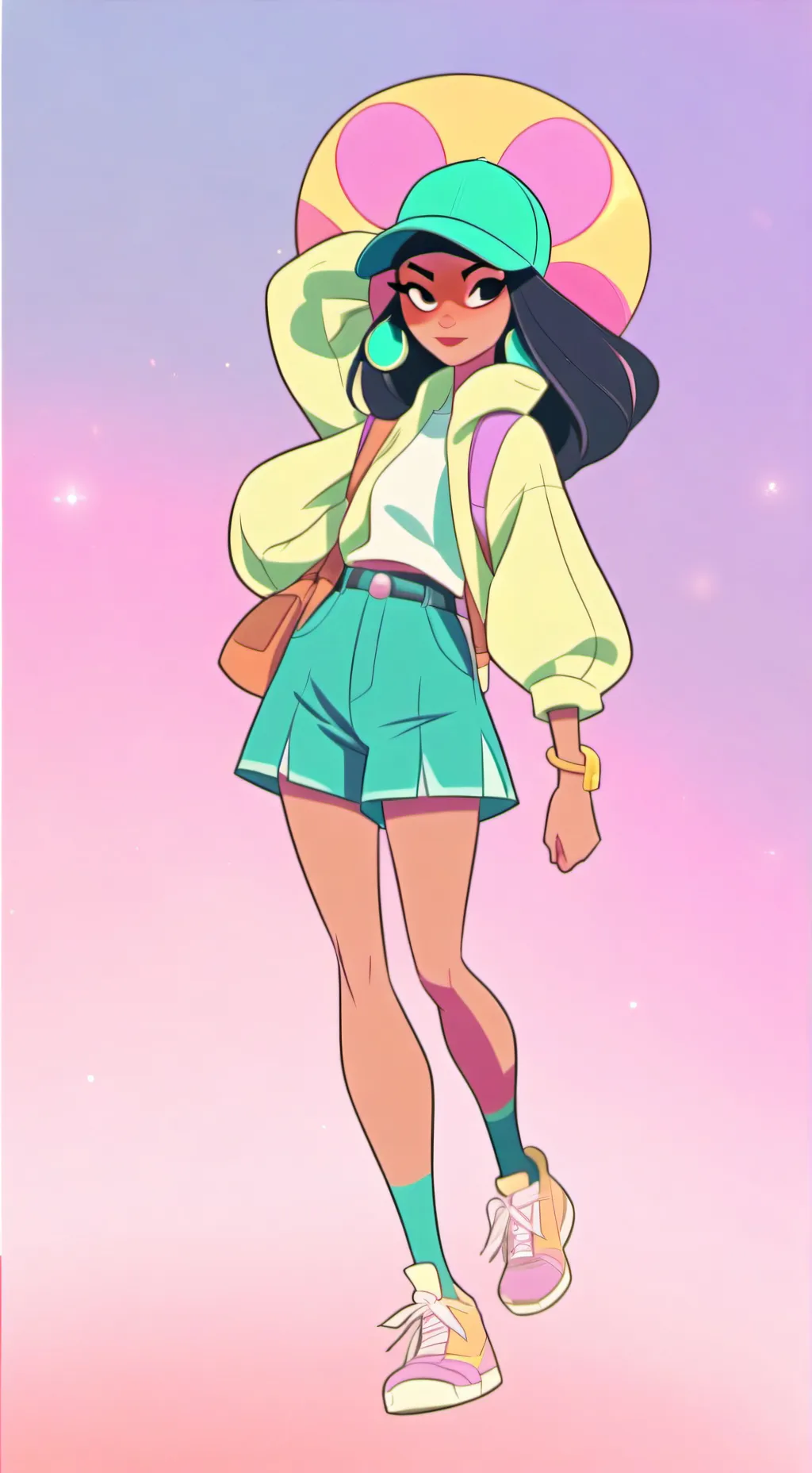 ai character: tv woman background